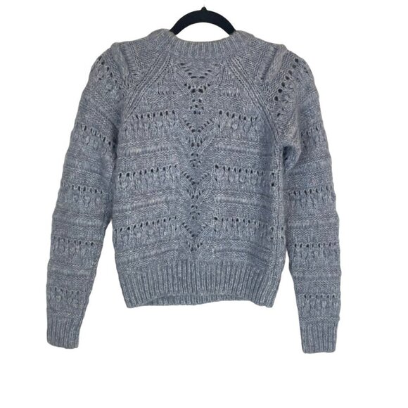 Christina Lehr Baby Alpaca Wool Blend Crew Neck Knitted Sweater Blue Size 1 - Picture 7 of 7